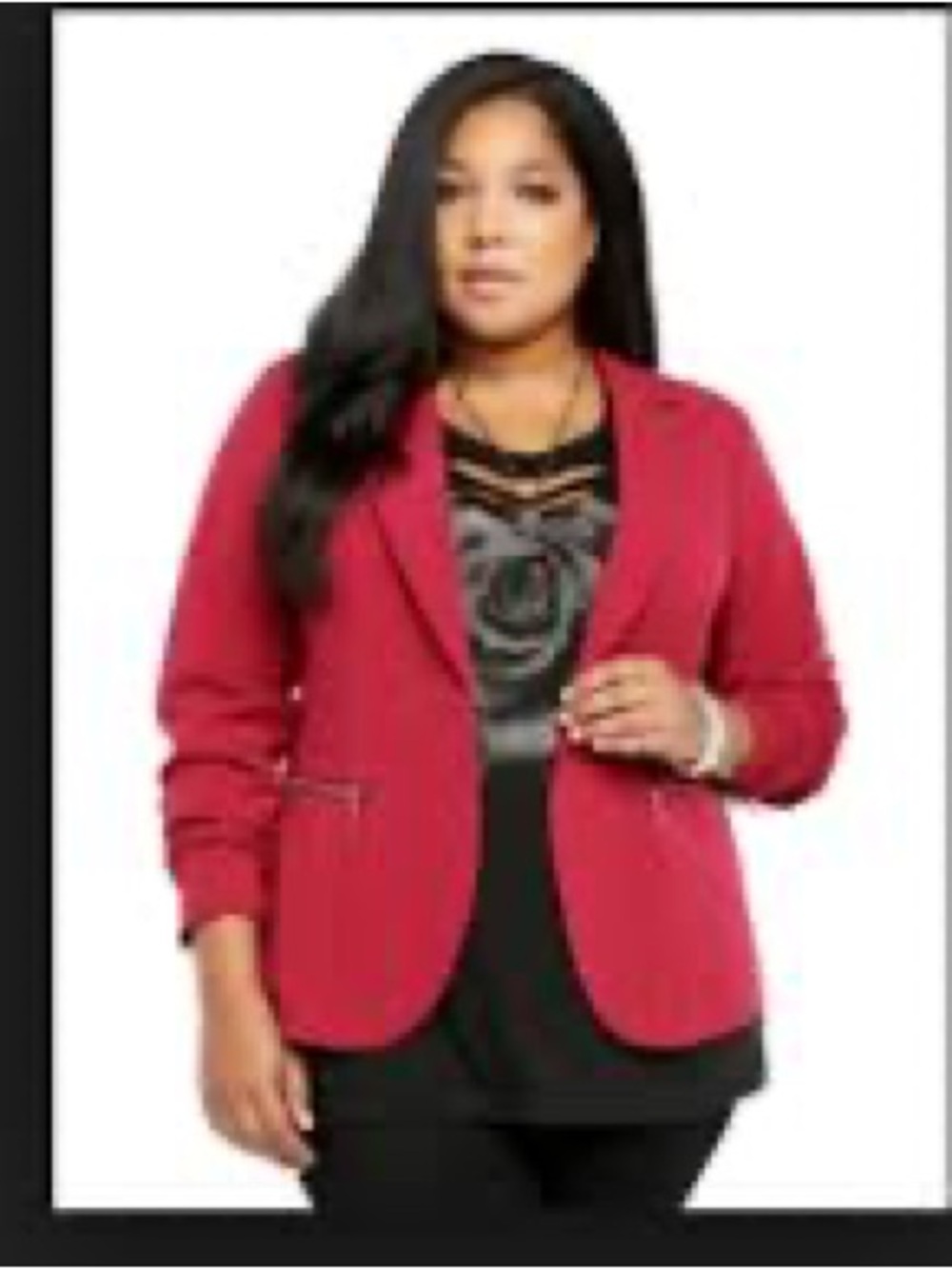 Torrid Blazer Burgundy 3X Grunge Carrier Open Front Button Minimalist Office - Picture 2 of 7